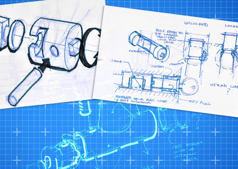 Deadbolt design sketches